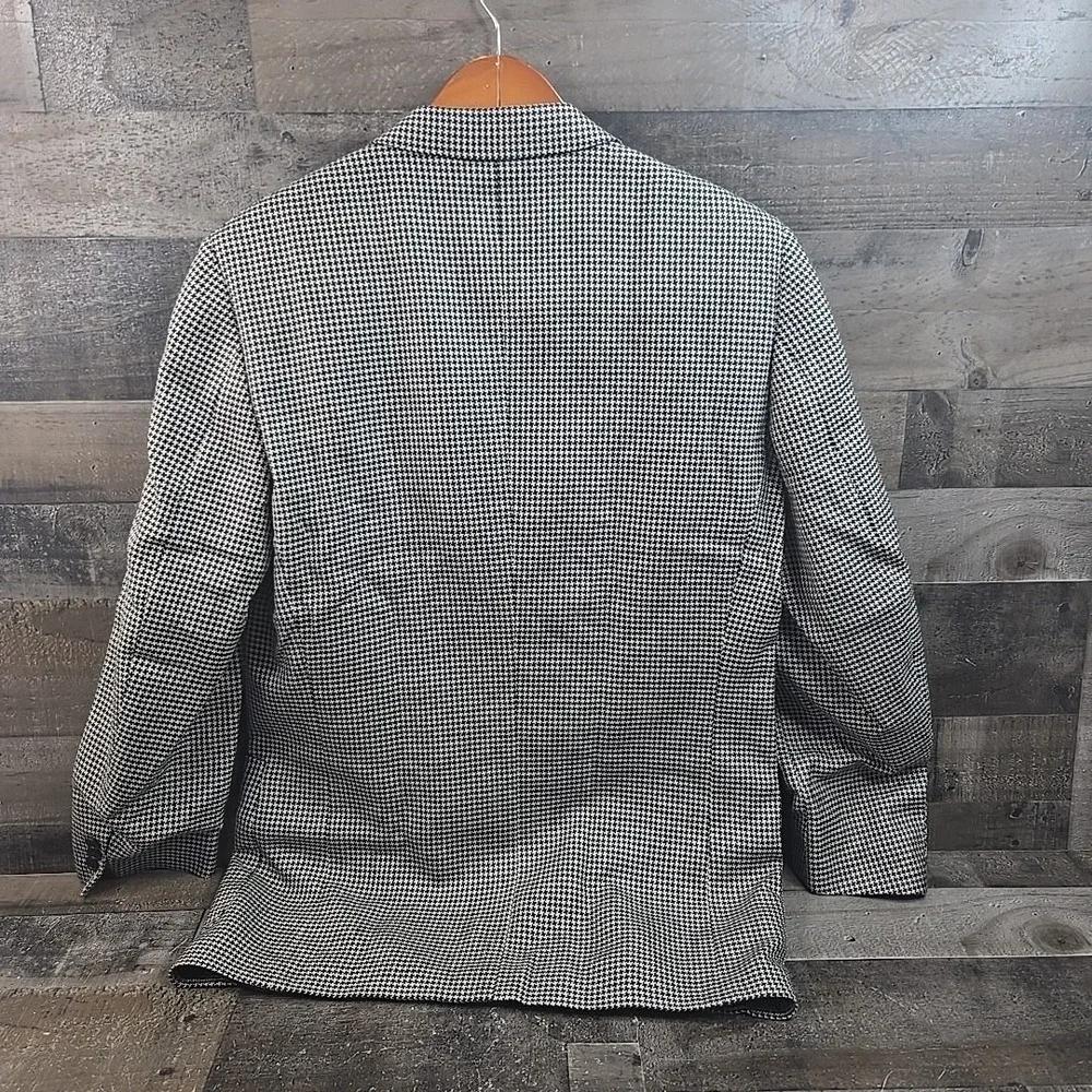 Ermenegildo Zegna Blazer Mens 50 Black White Silk Soft Sport Coat Houndstooth
